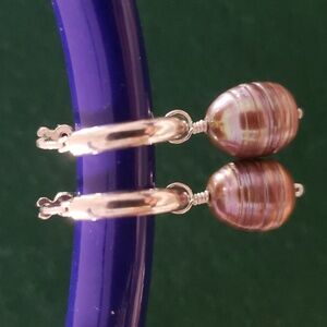 Pink Baroque pearl earrings
